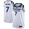 White Derrick Williams Twill Basketball Jersey -Timberwolves #7 Williams Twill Jerseys, FREE SHIPPING