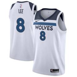 White Malcolm Lee Twill Basketball Jersey -Timberwolves #8 Lee Twill Jerseys, FREE SHIPPING
