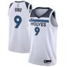 White Ricky Rubio Twill Basketball Jersey -Timberwolves #9 Rubio Twill Jerseys, FREE SHIPPING