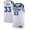 White Mike Miller Twill Basketball Jersey -Timberwolves #33 Miller Twill Jerseys, FREE SHIPPING