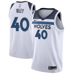 White Eric Riley Twill Basketball Jersey -Timberwolves #40 Riley Twill Jerseys, FREE SHIPPING