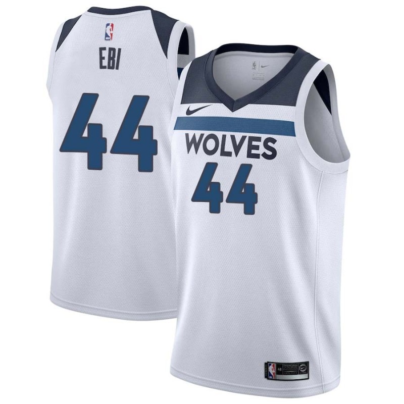 White Ndudi Ebi Twill Basketball Jersey -Timberwolves #44 Ebi Twill Jerseys, FREE SHIPPING