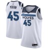 White Chuck Person Twill Basketball Jersey -Timberwolves #45 Person Twill Jerseys, FREE SHIPPING