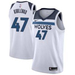 White Andrei Kirilenko Twill Basketball Jersey -Timberwolves #47 Kirilenko Twill Jerseys, FREE SHIPPING