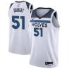 White Andres Guibert Twill Basketball Jersey -Timberwolves #51 Guibert Twill Jerseys, FREE SHIPPING