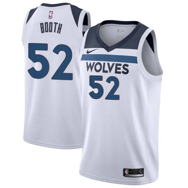 White Calvin Booth Twill Basketball Jersey -Timberwolves #52 Booth Twill Jerseys, FREE SHIPPING