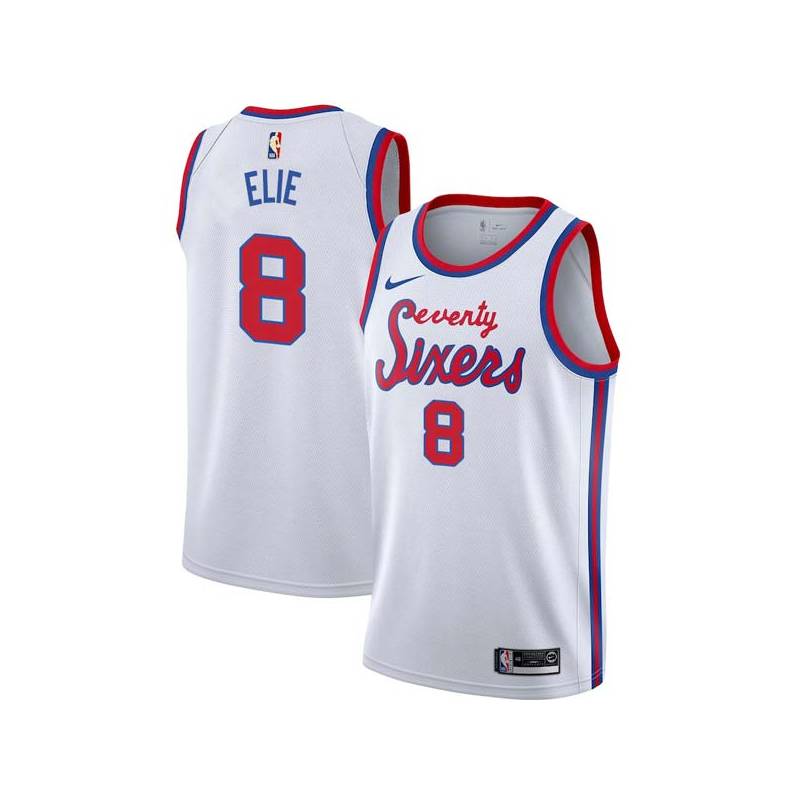 White Classic Mario Elie Twill Basketball Jersey -76ers #8 Elie Twill Jerseys, FREE SHIPPING