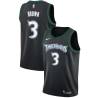 Black_Throwback Anthony Brown Timberwolves #3 Twill Basketball Jersey FREE SHIPPING