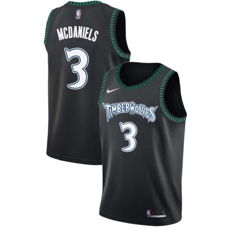 Black_Throwback Jaden McDaniels Timberwolves #3 Twill Basketball Jersey FREE SHIPPING