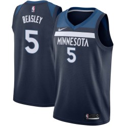 Navy Malik Beasley Timberwolves #5 Twill Basketball Jersey FREE SHIPPING