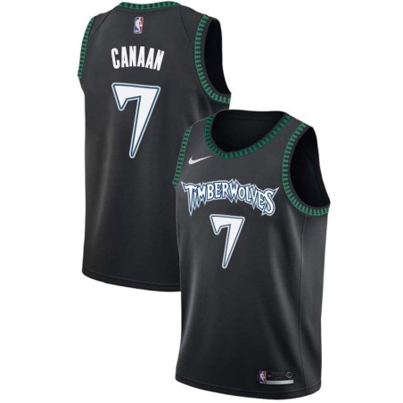 Black_Throwback Isaiah Canaan Timberwolves #7 Twill Basketball Jersey FREE SHIPPING