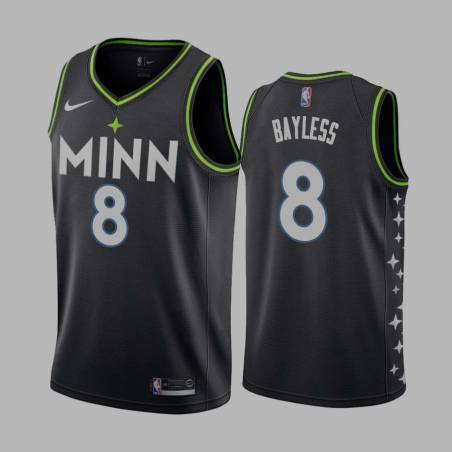 2020-21City Jerryd Bayless Timberwolves #8 Twill Basketball Jersey FREE SHIPPING