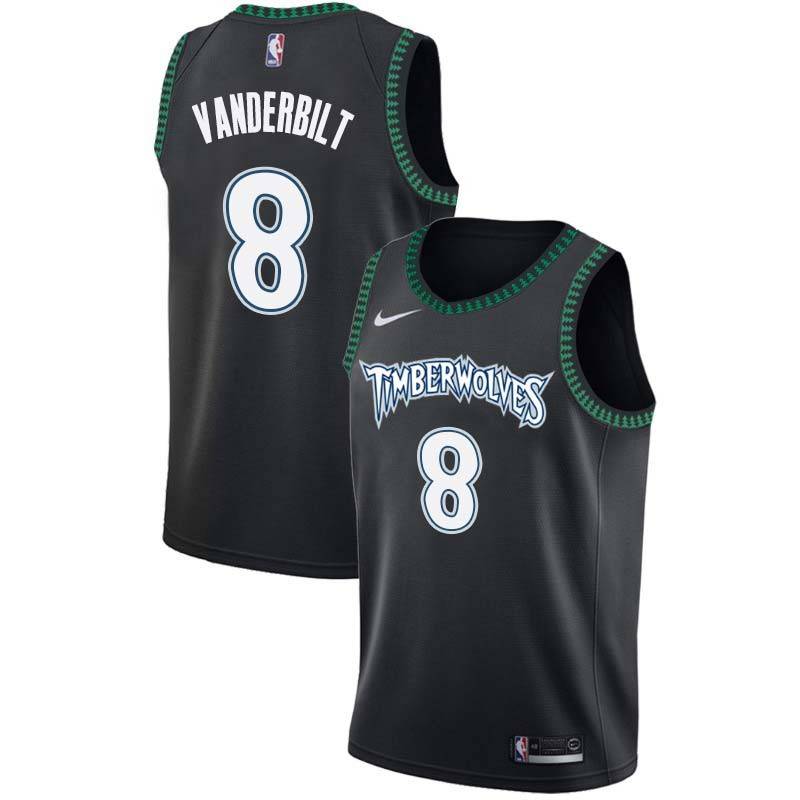 Black_Throwback Jarred Vanderbilt Timberwolves #8 Twill Basketball Jersey FREE SHIPPING