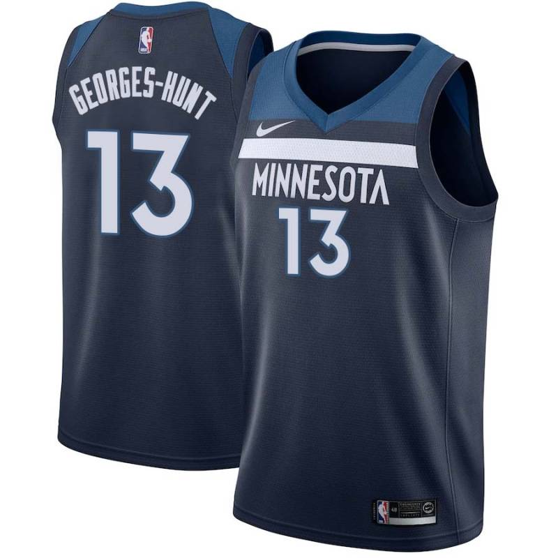 Navy Marcus Georges-Hunt Timberwolves #13 Twill Basketball Jersey FREE SHIPPING