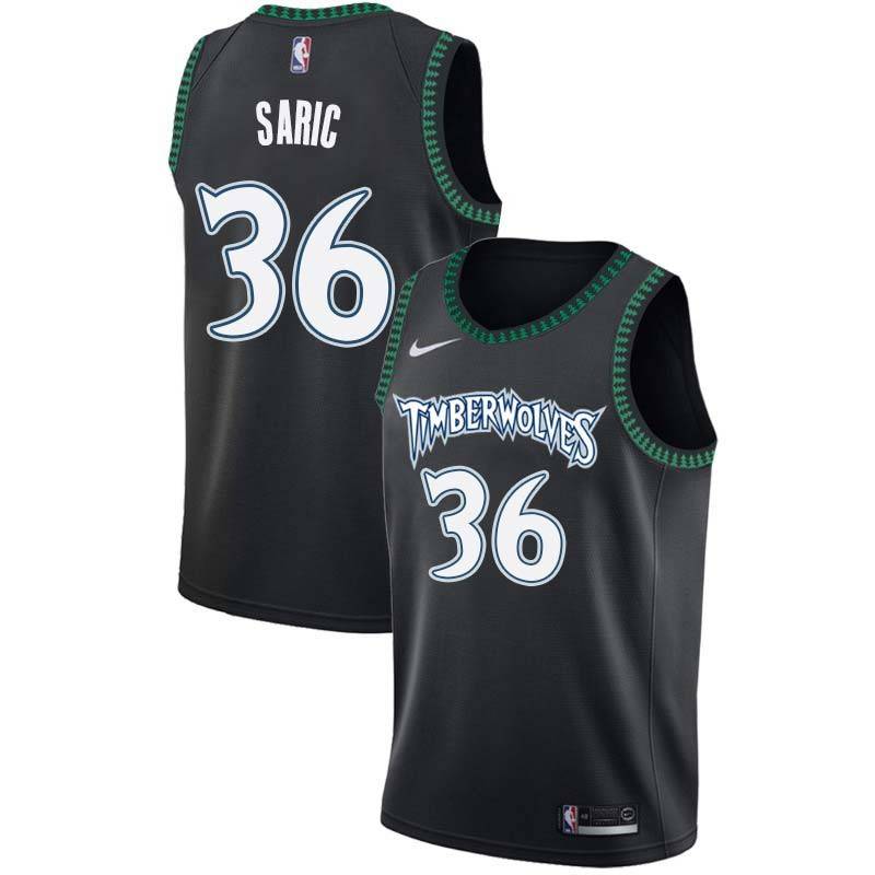 Black_Throwback Dario Saric Timberwolves #36 Twill Basketball Jersey FREE SHIPPING