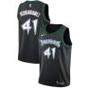 Black_Throwback Juan Hernangomez Timberwolves #41 Twill Basketball Jersey FREE SHIPPING