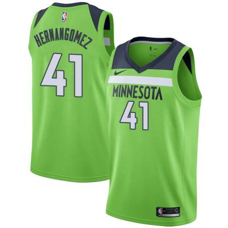 Green Juan Hernangomez Timberwolves #41 Twill Basketball Jersey FREE SHIPPING