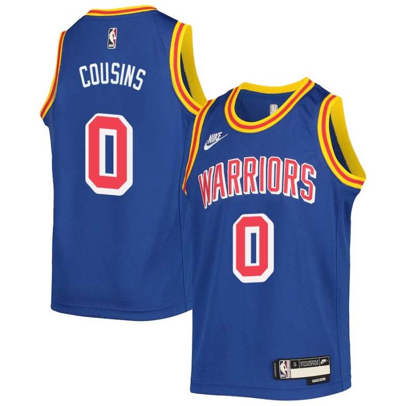 Blue Classic DeMarcus Cousins Warriors #0 Twill Basketball Jersey FREE SHIPPING
