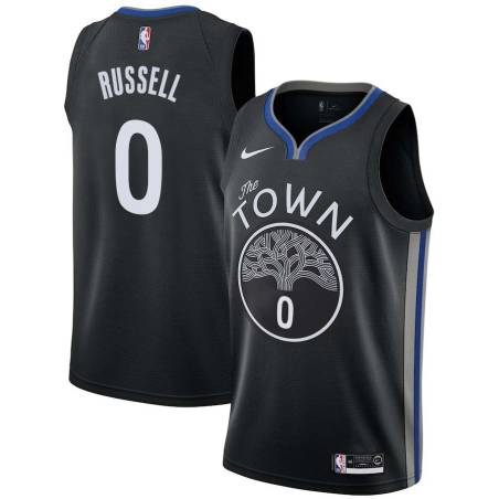 Black D'Angelo Russell Warriors #0 Twill Basketball Jersey FREE SHIPPING