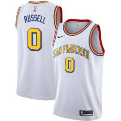 White Classic D'Angelo Russell Warriors #0 Twill Basketball Jersey FREE SHIPPING