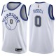 White_Throwback D'Angelo Russell Warriors #0 Twill Basketball Jersey FREE SHIPPING