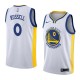 White2017 D'Angelo Russell Warriors #0 Twill Basketball Jersey FREE SHIPPING