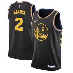 2021-22City Nico Mannion Warriors #2 Twill Basketball Jersey FREE SHIPPING