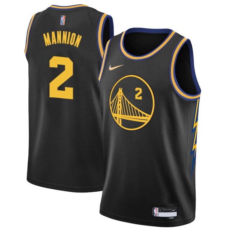 2021-22City Nico Mannion Warriors #2 Twill Basketball Jersey FREE SHIPPING