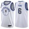 White_Throwback Nick Young Warriors #6 Twill Basketball Jersey FREE SHIPPING