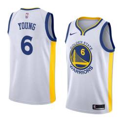 White2017 Nick Young Warriors #6 Twill Basketball Jersey FREE SHIPPING
