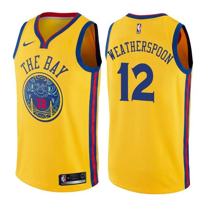 2017-18City Quinndary Weatherspoon Warriors #12 Twill Basketball Jersey FREE SHIPPING