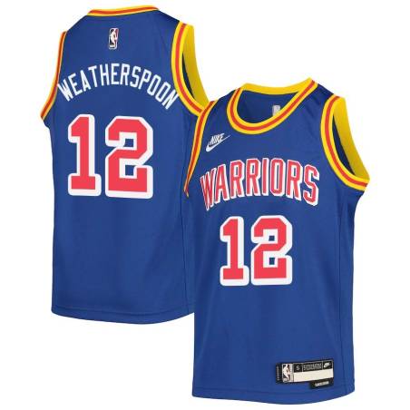 Blue Classic Quinndary Weatherspoon Warriors #12 Twill Basketball Jersey FREE SHIPPING