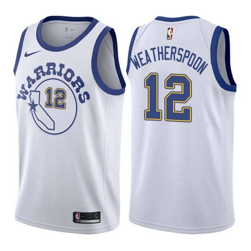 White_Throwback Quinndary Weatherspoon Warriors #12 Twill Basketball Jersey FREE SHIPPING