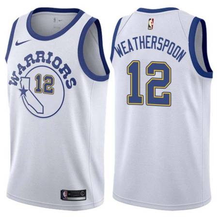 White_Throwback Quinndary Weatherspoon Warriors #12 Twill Basketball Jersey FREE SHIPPING