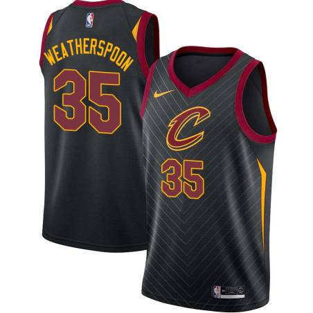 Black Clarence Weatherspoon Twill Basketball Jersey -Cavaliers #35 Weatherspoon Twill Jerseys, FREE SHIPPING