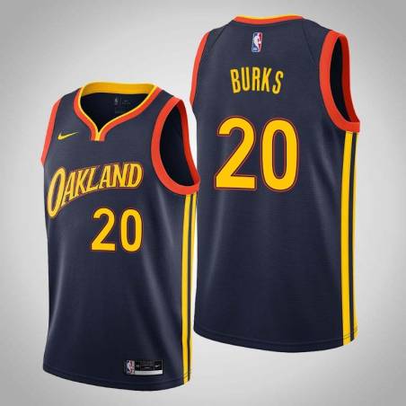 2020-21City Alec Burks Warriors #20 Twill Basketball Jersey FREE SHIPPING