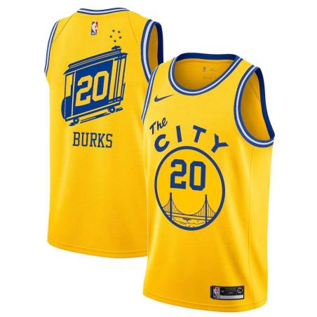 Glod_City-Classic Alec Burks Warriors #20 Twill Basketball Jersey FREE SHIPPING