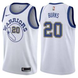 White_Throwback Alec Burks Warriors #20 Twill Basketball Jersey FREE SHIPPING