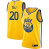 2020-21Gold Jordan Bell Warriors #20 Twill Basketball Jersey FREE SHIPPING