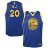 Blue2017 Jordan Bell Warriors #20 Twill Basketball Jersey FREE SHIPPING