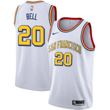 White Classic Jordan Bell Warriors #20 Twill Basketball Jersey FREE SHIPPING