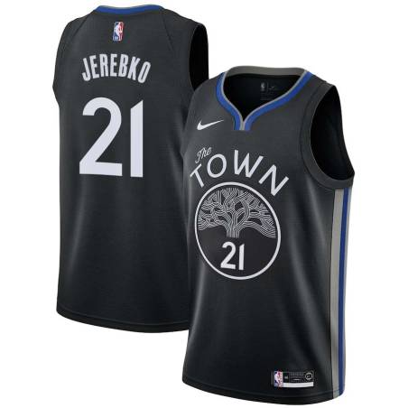 Black Jonas Jerebko Warriors #21 Twill Basketball Jersey FREE SHIPPING