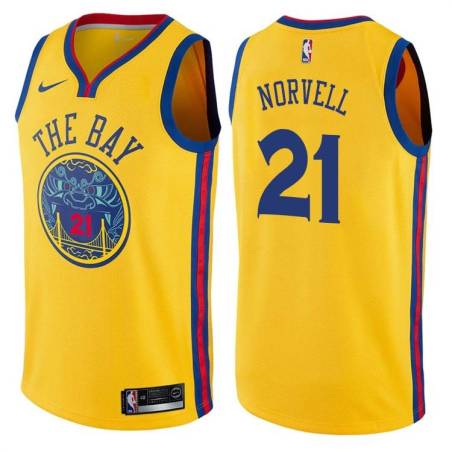 2017-18City Zach Norvell Warriors #21 Twill Basketball Jersey FREE SHIPPING