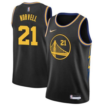 2021-22City Zach Norvell Warriors #21 Twill Basketball Jersey FREE SHIPPING