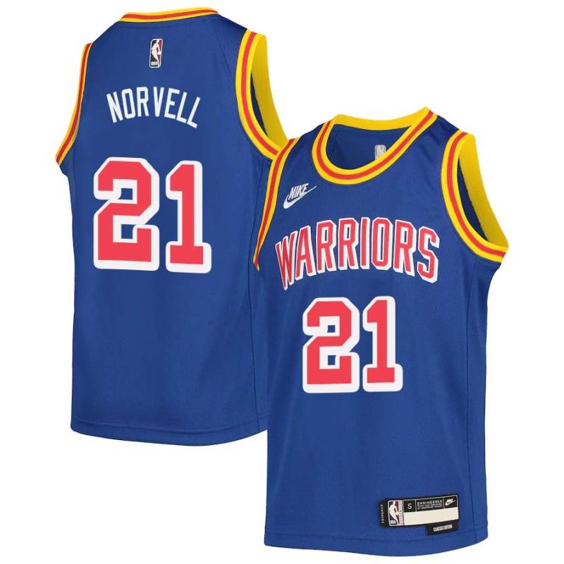 Blue Classic Zach Norvell Warriors #21 Twill Basketball Jersey FREE SHIPPING