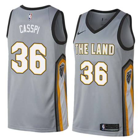 Gray Omri Casspi Twill Basketball Jersey -Cavaliers #36 Casspi Twill Jerseys, FREE SHIPPING