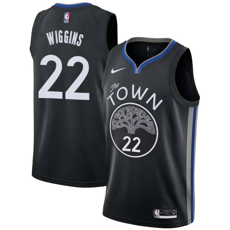 Black Andrew Wiggins Warriors #22 Twill Basketball Jersey FREE SHIPPING