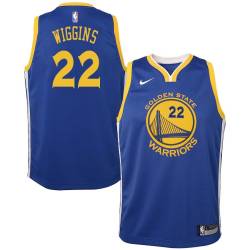 Blue2017 Andrew Wiggins Warriors #22 Twill Basketball Jersey FREE SHIPPING