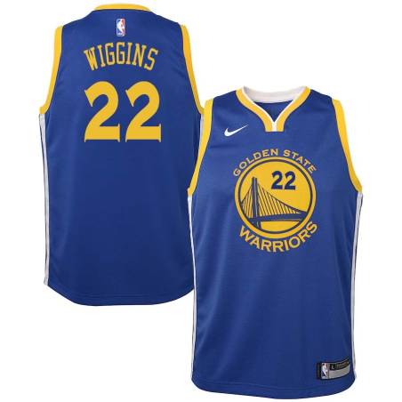 Blue2017 Andrew Wiggins Warriors #22 Twill Basketball Jersey FREE SHIPPING