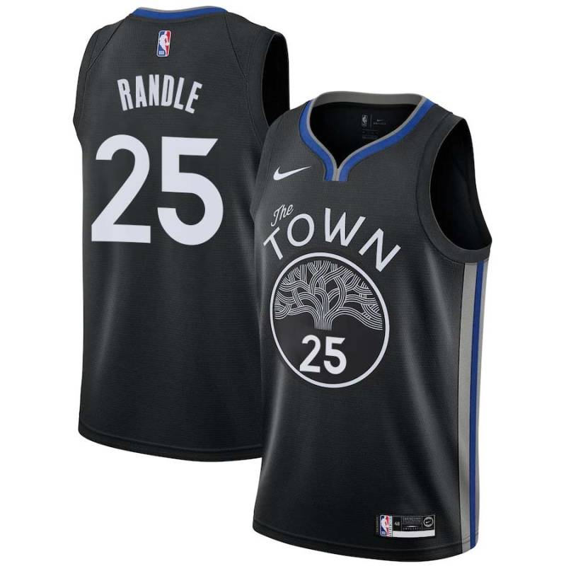 Black Chasson Randle Warriors #25 Twill Basketball Jersey FREE SHIPPING